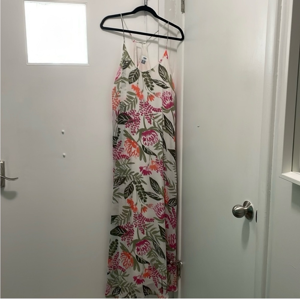 Old Navy Floral Maxi Dress White, Pink, Green, Orange
